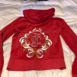 Juicy couture red velvet hoodie